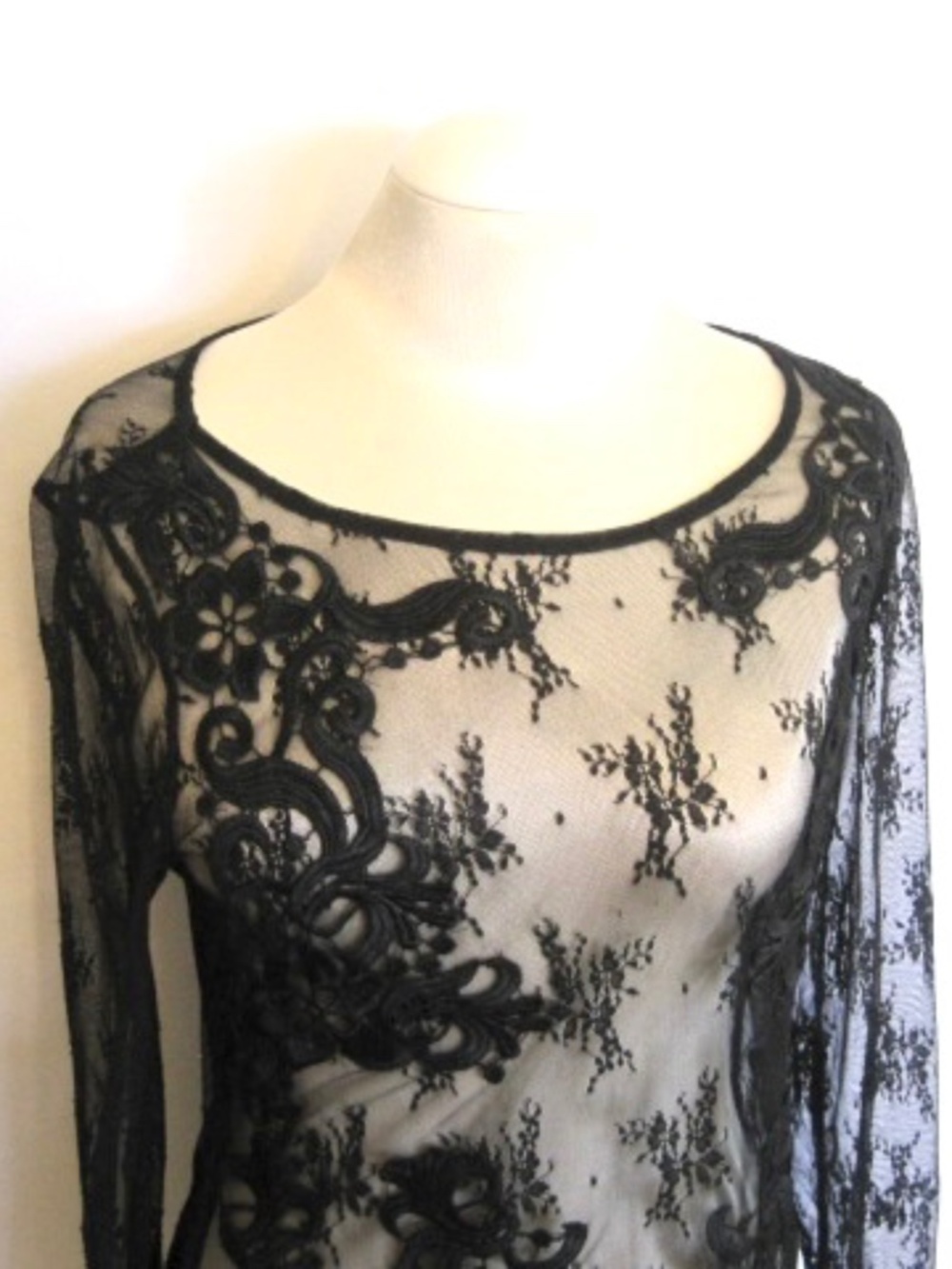 Embroidered Sheer Mesh Top - Picture 2 of 7